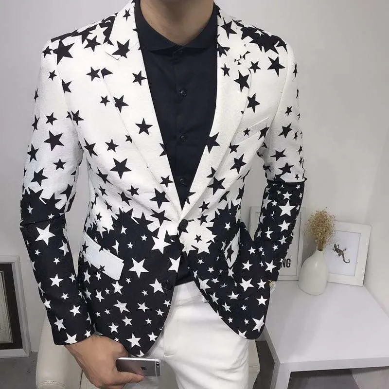 Men'S Grooming Brands - Blazer Slim Fit Estampado Estrelas 2026