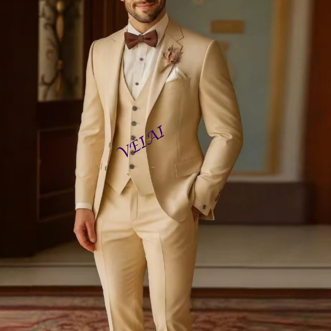 Men'S Grooming Daily - Personalizado novo champanhe masculino terno festa