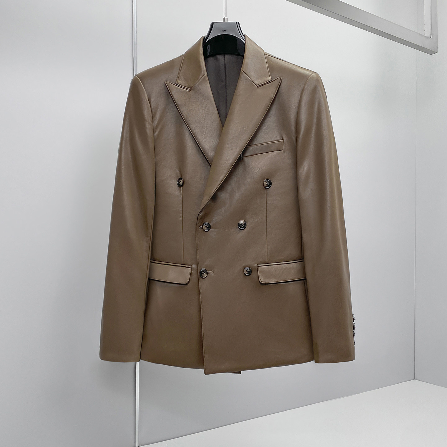 Men'S Grooming Brands - Jaqueta de Couro Masculina de Outono/Primavera