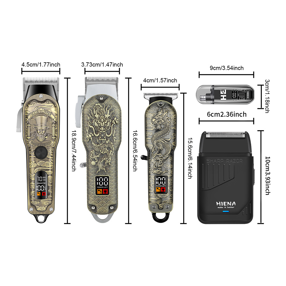 HIENA 5 Peças: Máquina de Cort - Men'S Grooming Shaver avaliação e preço